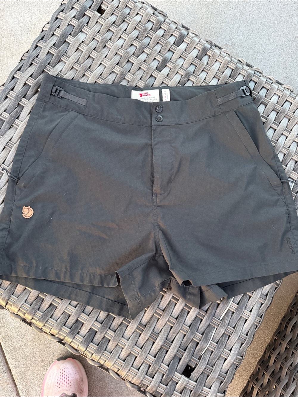 Fjallraven Black Women's Outdoor Shorts with Red Logo
